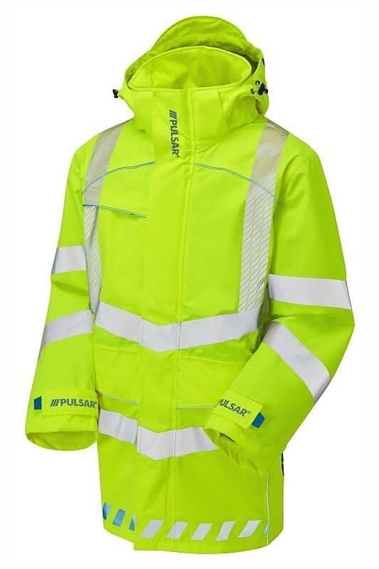 Pulsar Evolution Hi Vis Yellow Storm Coat EVO100 - Yellow - Customisable Hi-Vis Insulated Jacket