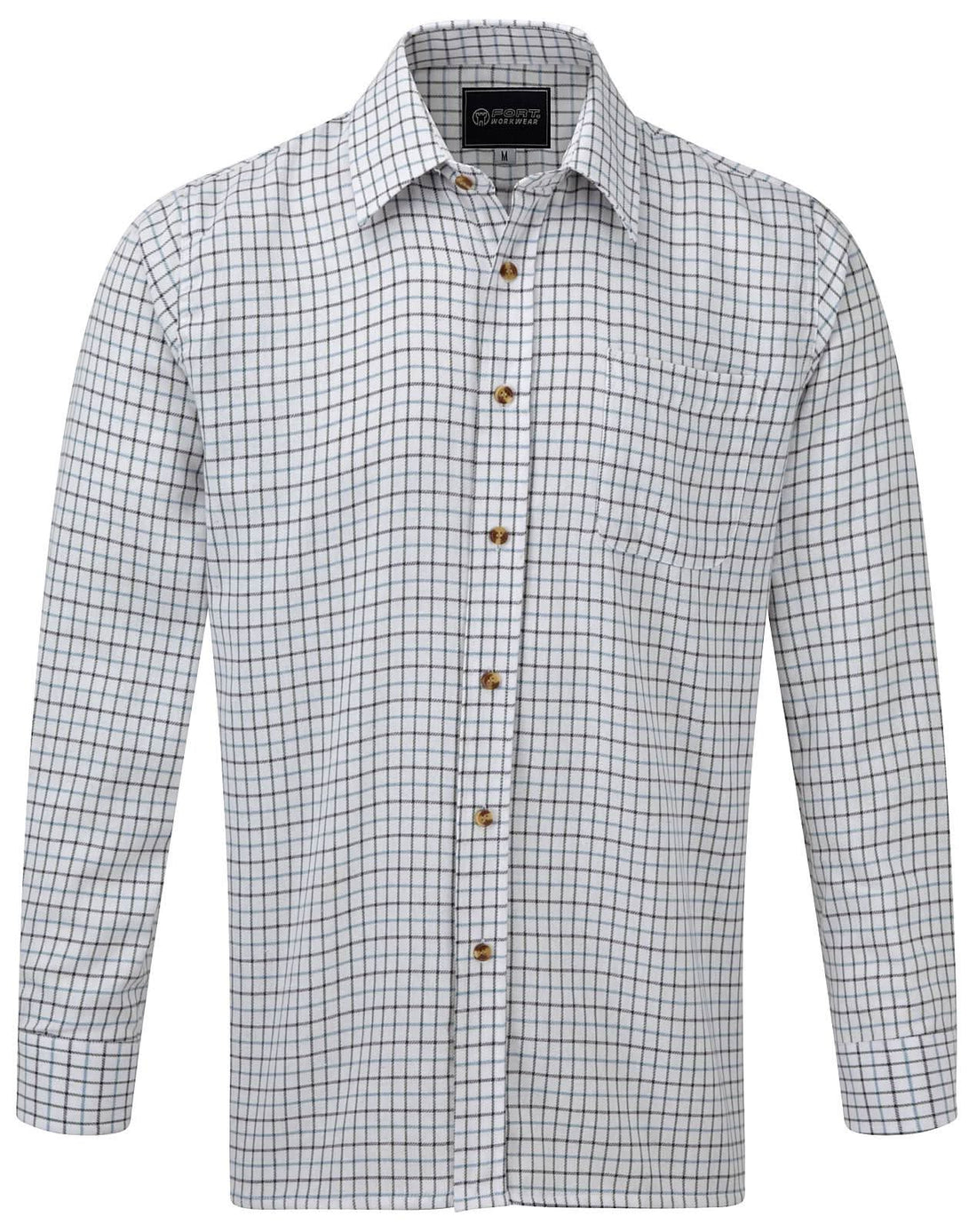 Fort Tattersall Shirt FORT 100 - Blue - Customisable Shirts
