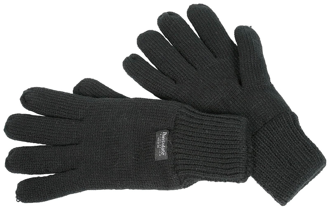 Fort Thinsulate Lined Knitted Gloves FORT 602 - Black One Size - Customisable Gloves