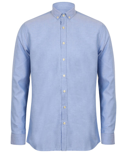 Henbury - Modern long sleeve Oxford shirt - HB512 - Blue - Customisable Shirts