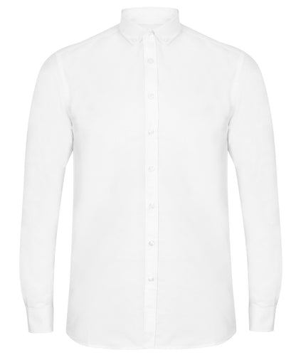 Henbury - Modern long sleeve Oxford shirt - HB512 - White - Customisable Shirts