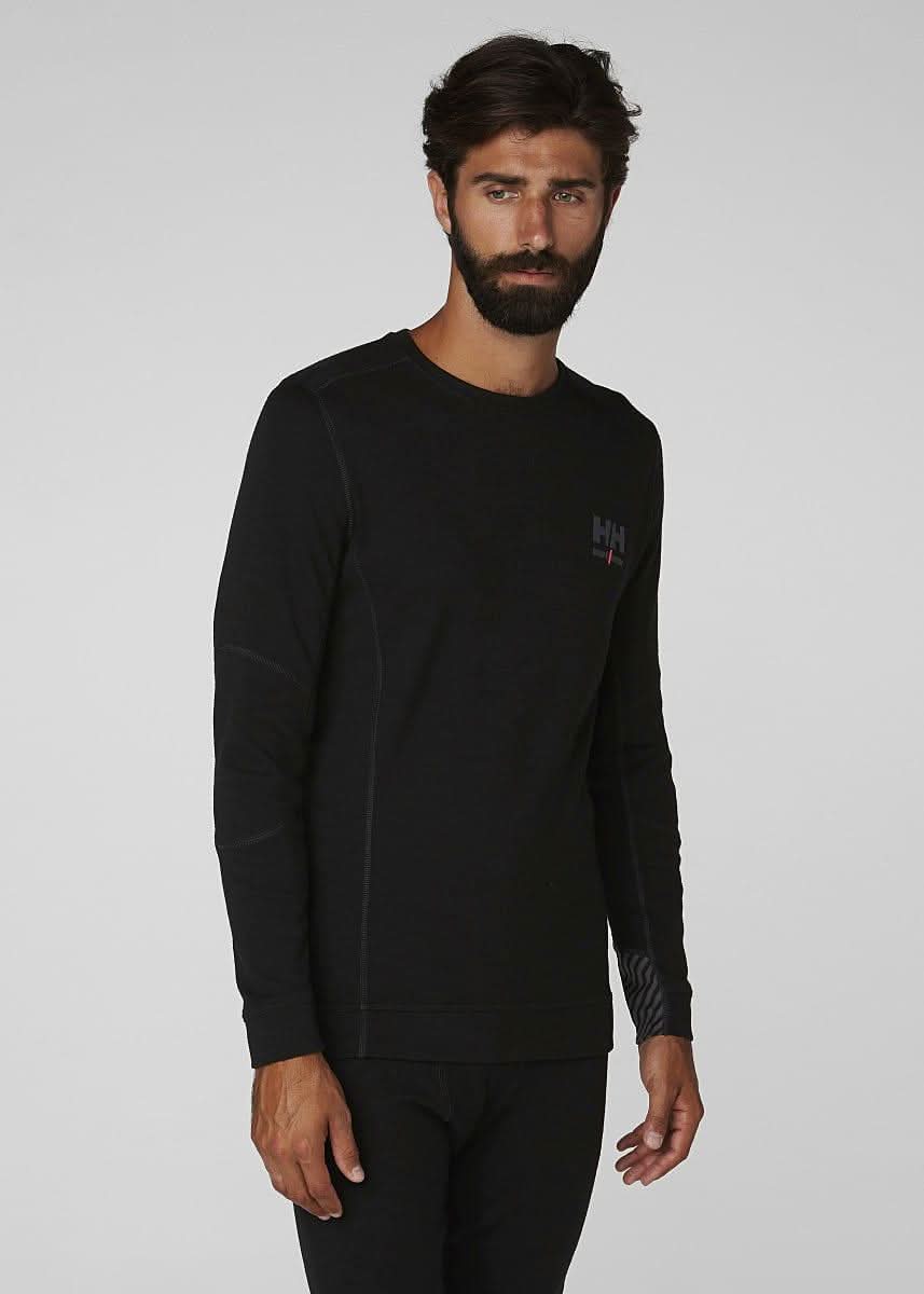 Helly Hansen Merino Crewneck Baselayer 75106 - Black - Customisable Baselayers