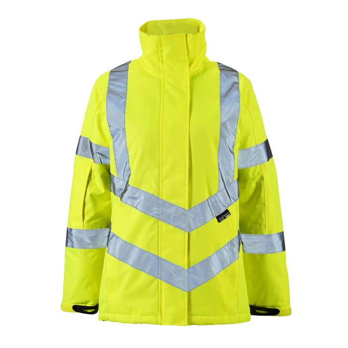 Supertouch - Ladies Hi Vis Yellow Kamela Padded Jacket - HV300 - Yellow - Customisable Jacket