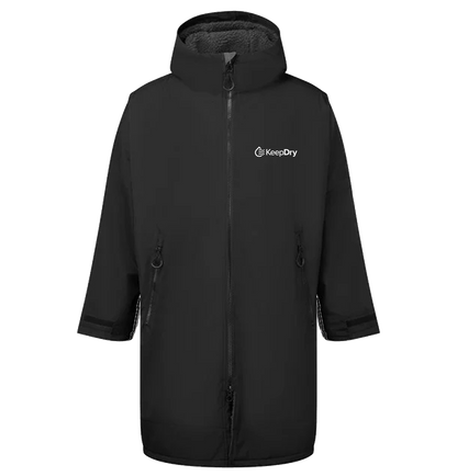 KeepDry All Weather Dry Robe Adults - Black Charcoal - Customisable Jacket