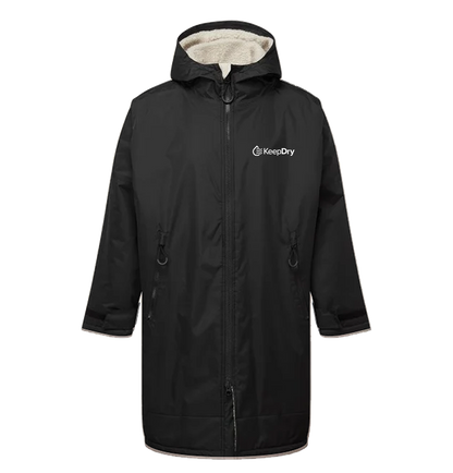 KeepDry All Weather Dry Robe Adults - Black Natural - Customisable Jacket