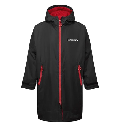 KeepDry All Weather Dry Robe Adults - Black - Customisable Jacket