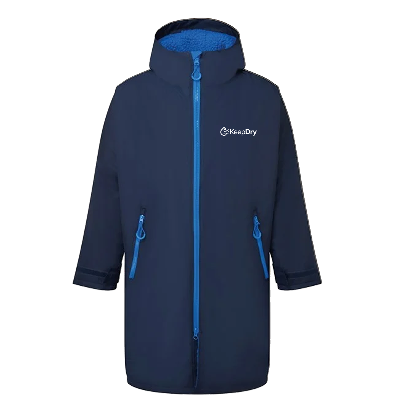 KeepDry All Weather Dry Robe Adults - Navy Sapphire - Customisable Jacket