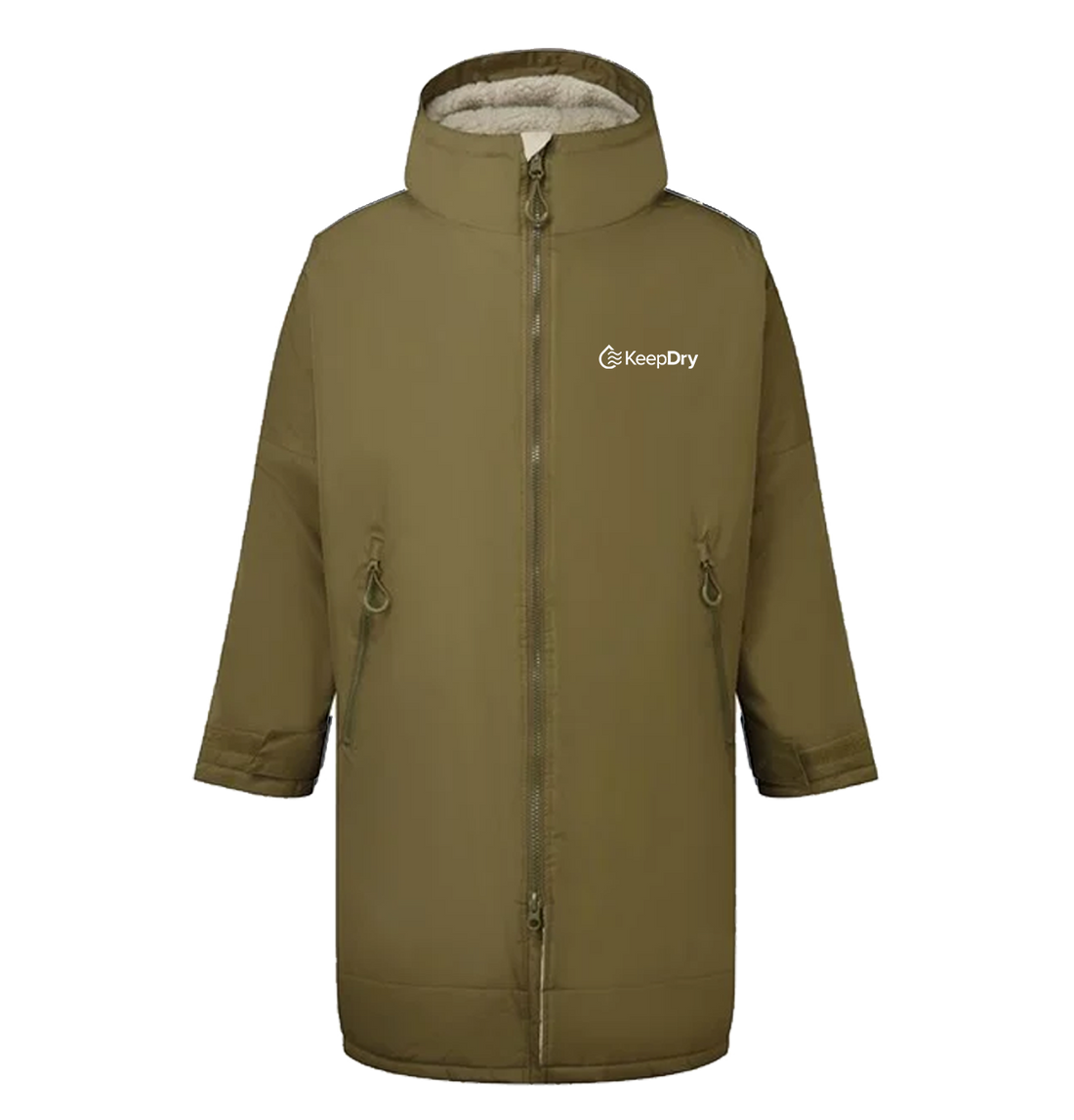KeepDry - All Weather Dry Robe - Adults - Olive Natural - Customisable Jacket