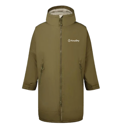 KeepDry All Weather Dry Robe Adults - Olive Natural - Customisable Jacket