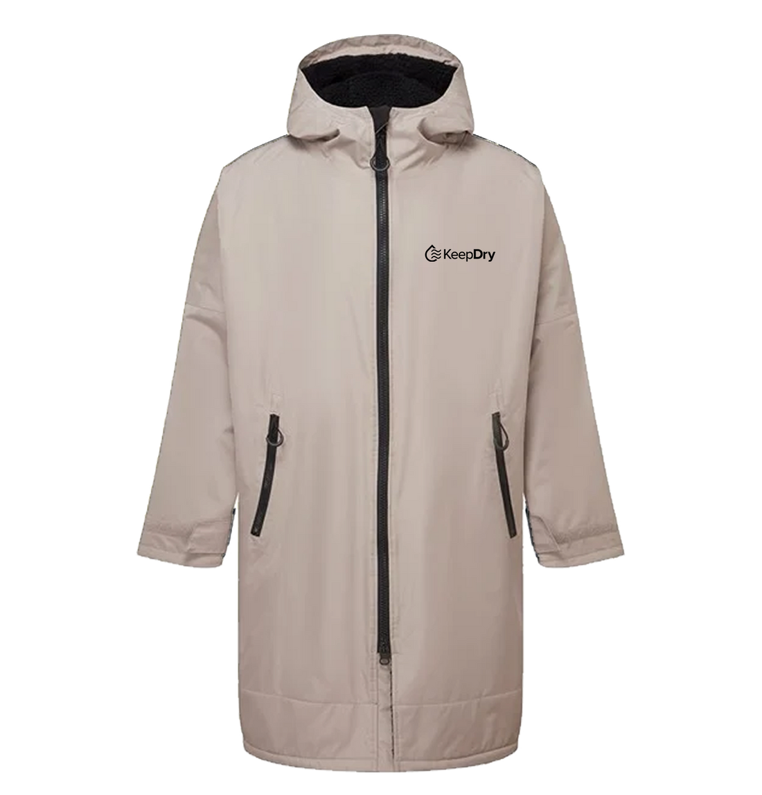 KeepDry - All Weather Dry Robe - Adults - Stone Black - Customisable Jacket