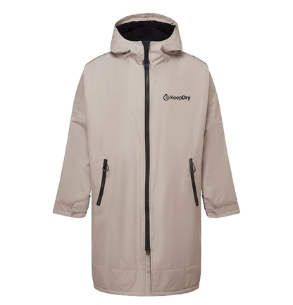 KeepDry All Weather Dry Robe Adults - Stone Black - Customisable Jacket