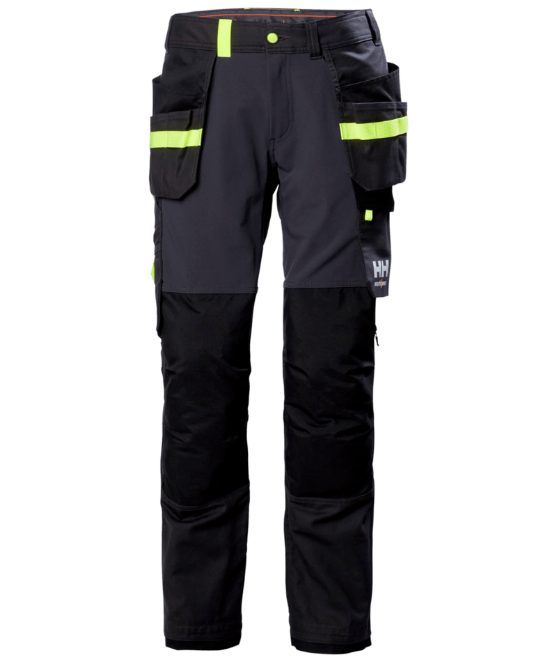 Helly Hansen Oxford 4X Construction Trousers 77405 - Ebony Black - Customisable Trousers