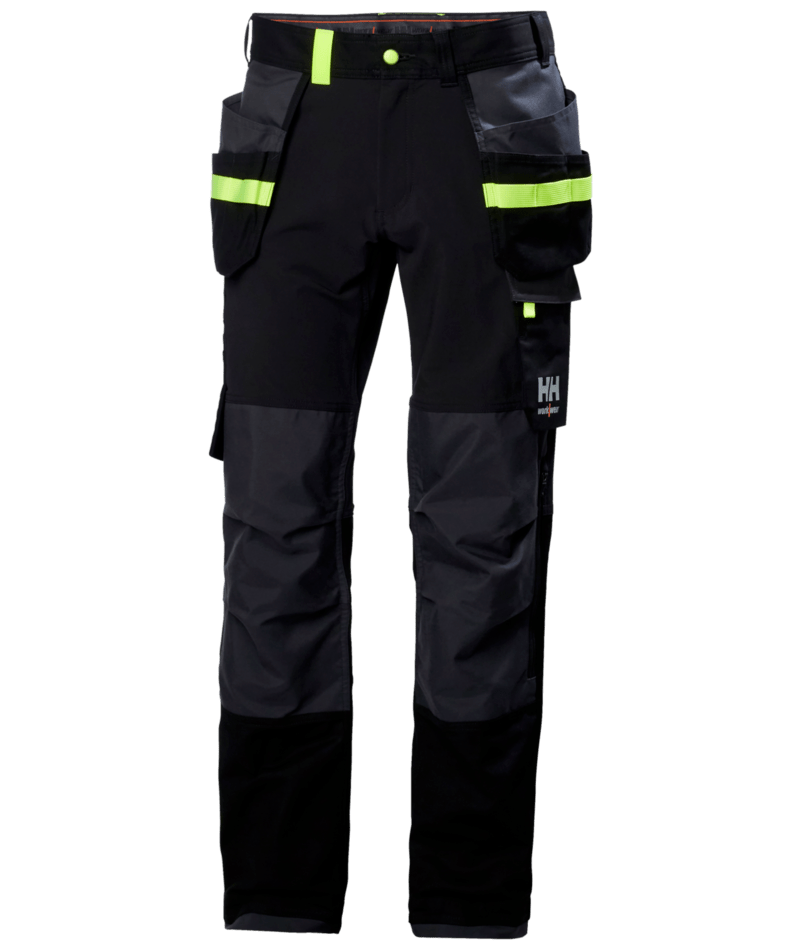 Helly Hansen Oxford 4X Construction Trousers 77405 - Black Ebony - Customisable Trousers