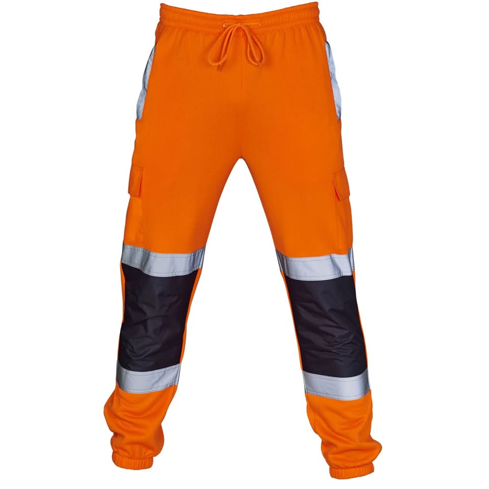 Supertouch - Hi Vis 2 Tone Jogging Bottoms - H111Y - Orange Navy - Customisable Trousers
