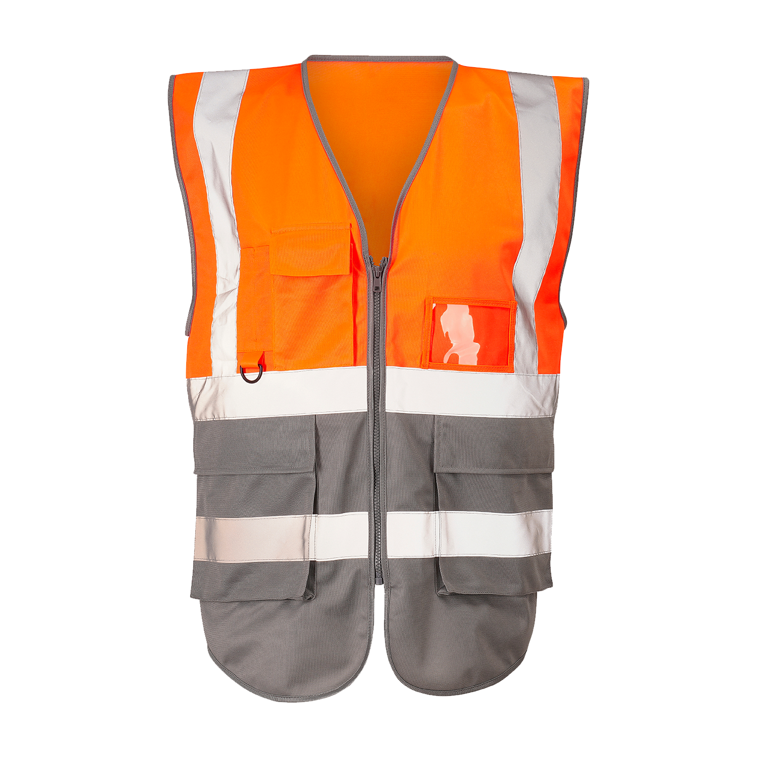 Hi-vis 2 tone executive vest - H117 - Orange Grey - Customisable Vest