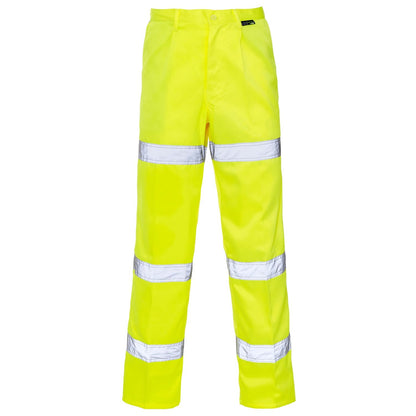 Supertouch - HV 3 Band Trousers - Long - H60 - Yellow - Customisable Trousers