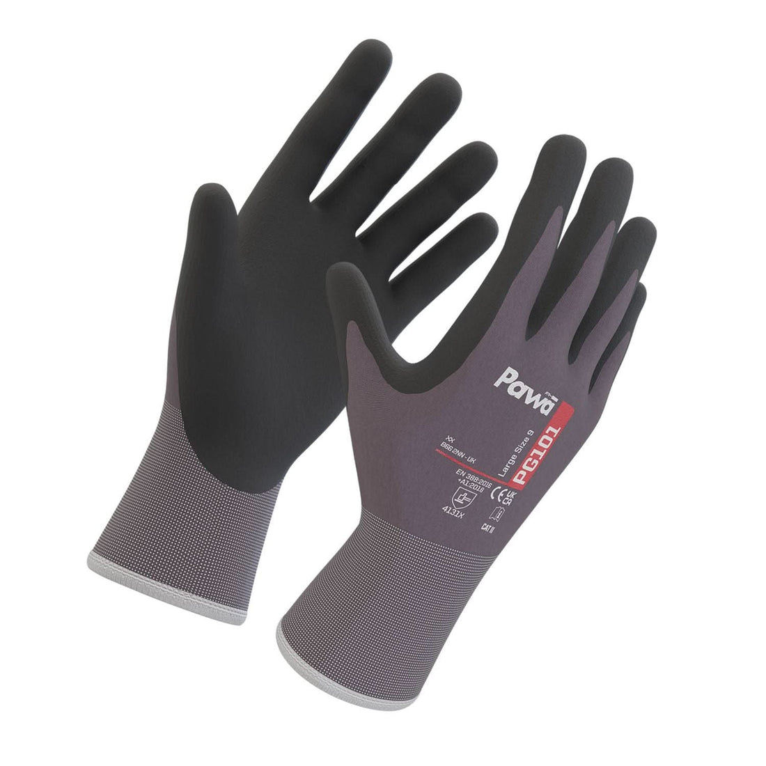 Pawa Gloves PG101 - Grey Black - Customisable PAWA