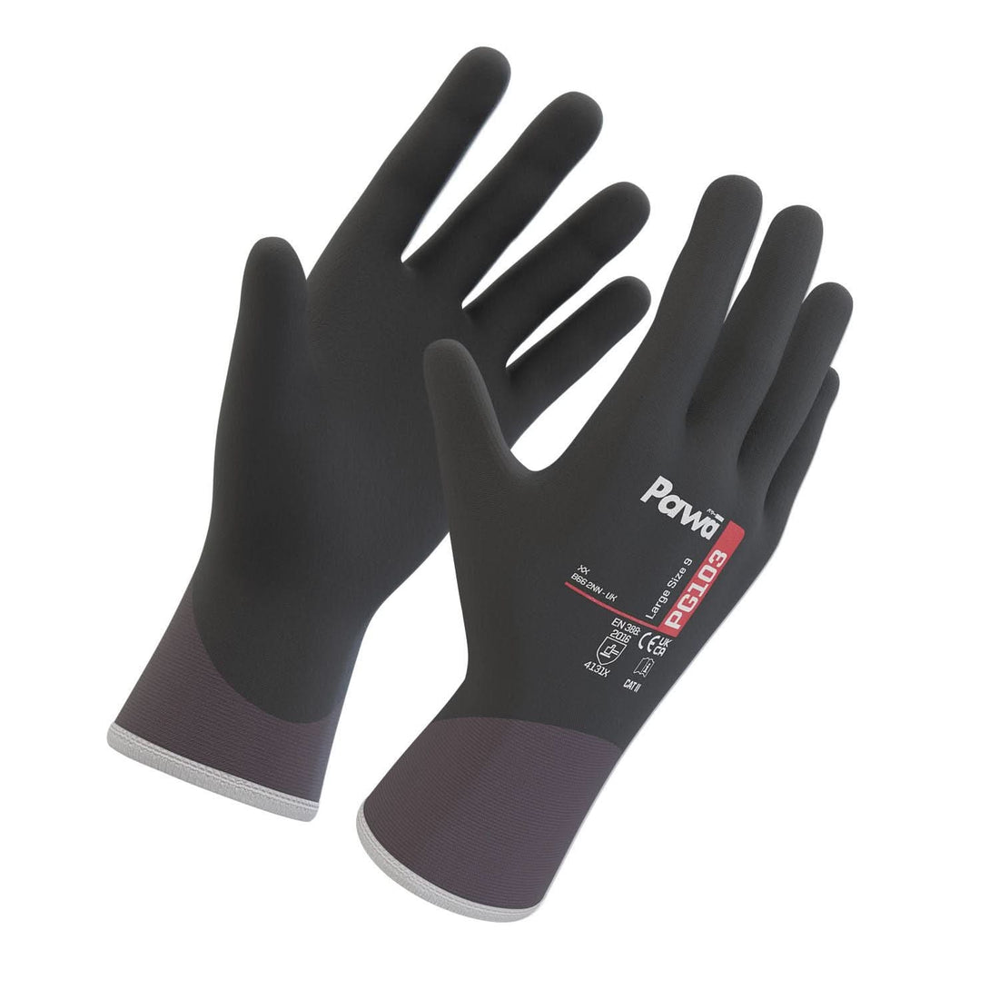 Pawa Breathable Glove PG103 - Grey Black - Customisable PAWA