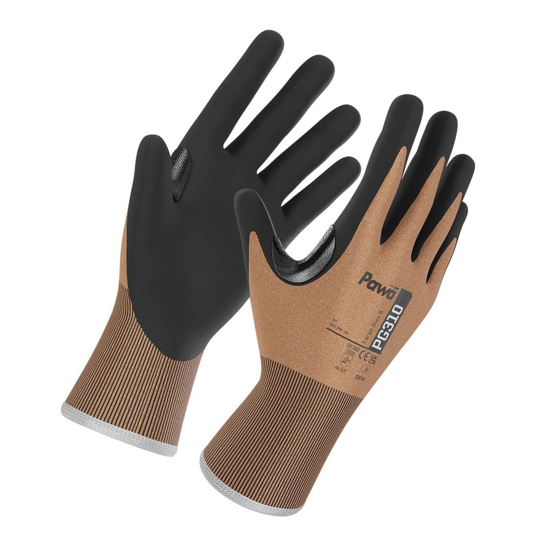Pawa Cut Resistant Gloves PG310 - Coffee - Customisable PAWA