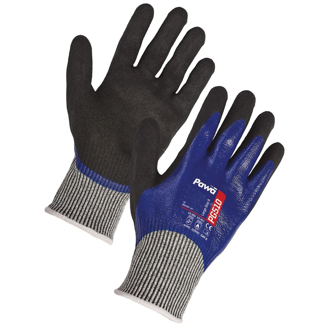 Pawa Oil Resistant Anti Cut Glove PG510 - Blue - Customisable PAWA