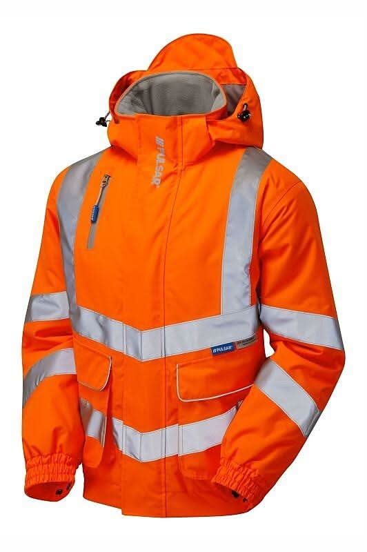 Pulsar Hi Vis Orange Padded Bomber Jacket PR496 - Orange - Customisable Jackets