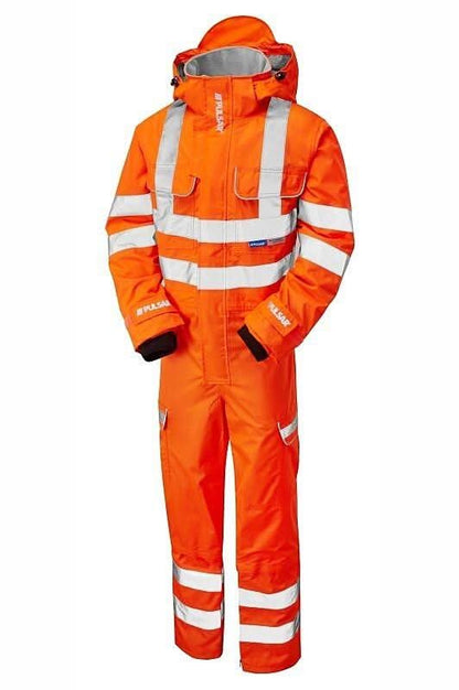 Pulsar Hi Vis Orange Waterproof Coverall PR505 - Orange - Customisable Coveralls