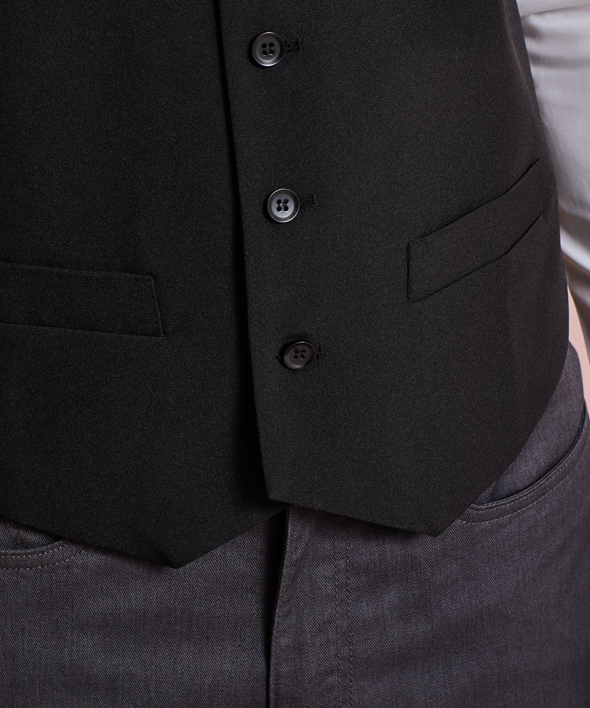 Premier Black Lined Polyester Waistcoat - PR622 - - Customisable Waistcoat
