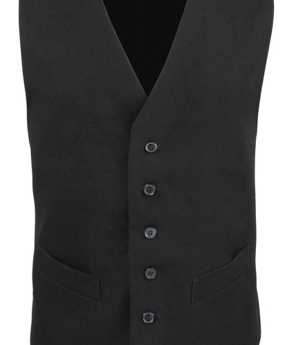 Premier Black Lined Polyester Waistcoat - PR622 - Black - Customisable Waistcoat