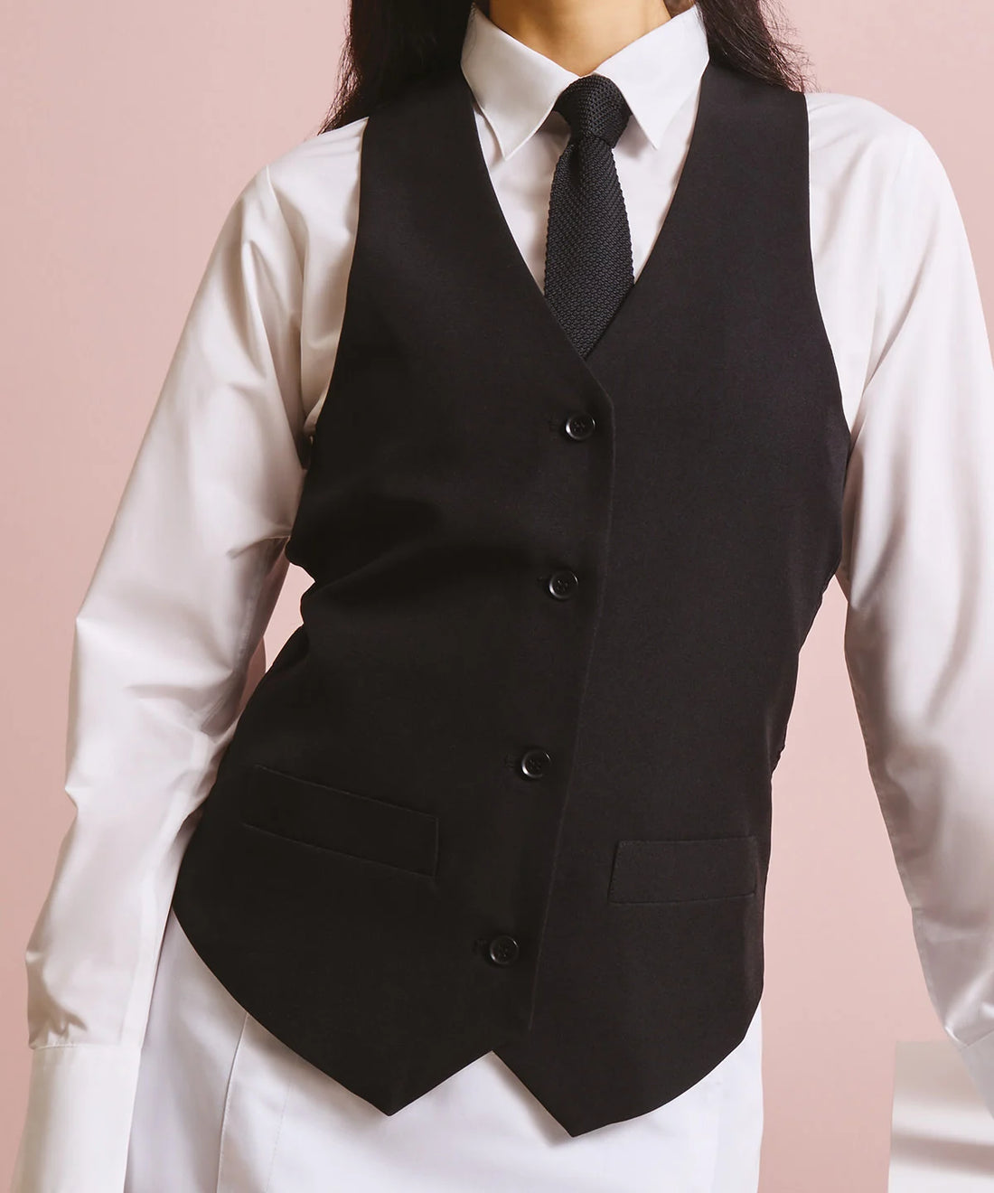 Premier Black Lined Polyester Ladies Waistcoat - PR623 - - Customisable Waistcoat