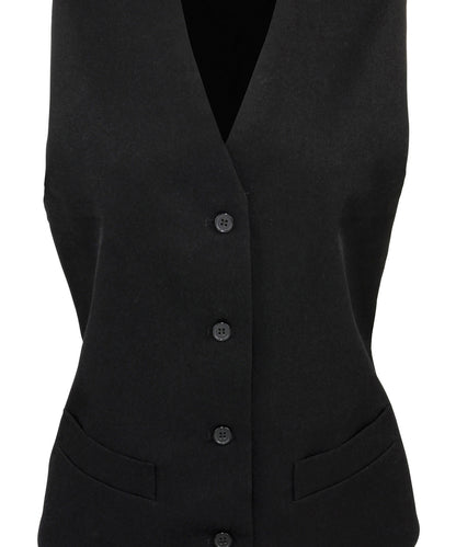 Premier Black Lined Polyester Ladies Waistcoat - PR623 - - Customisable Waistcoat