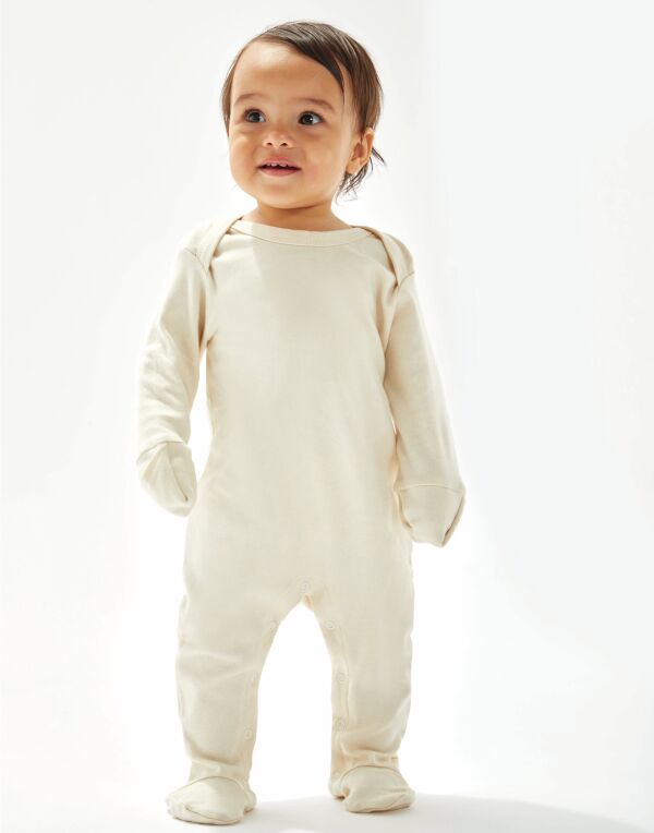 Babybugz Organic Sleepsuit with Mitts bz35 - Organic Natural 0-3 - Customisable Babywear