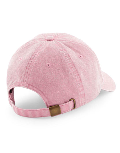 Beechfield Low Profile Vintage Cap B655 - Vintage Dusky Pink O S - Customisable Caps