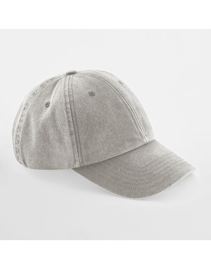 Beechfield Low Profile Vintage Cap B655 - Vintage Grey O S - Customisable Caps