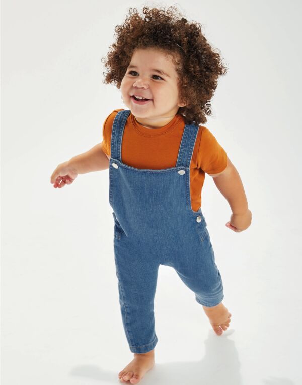 Babybugz Baby Rocks Denim Dungarees bz56 - Denim Blue 12-18 Months - Customisable Babywear