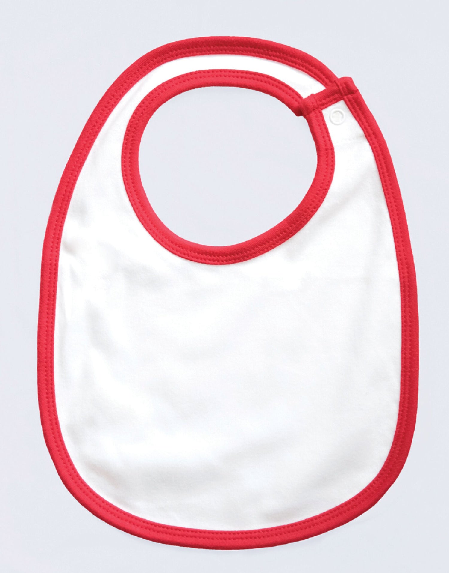 Babybugz Baby Single Layer Bib bz59 - White Red O S - Customisable Babywear