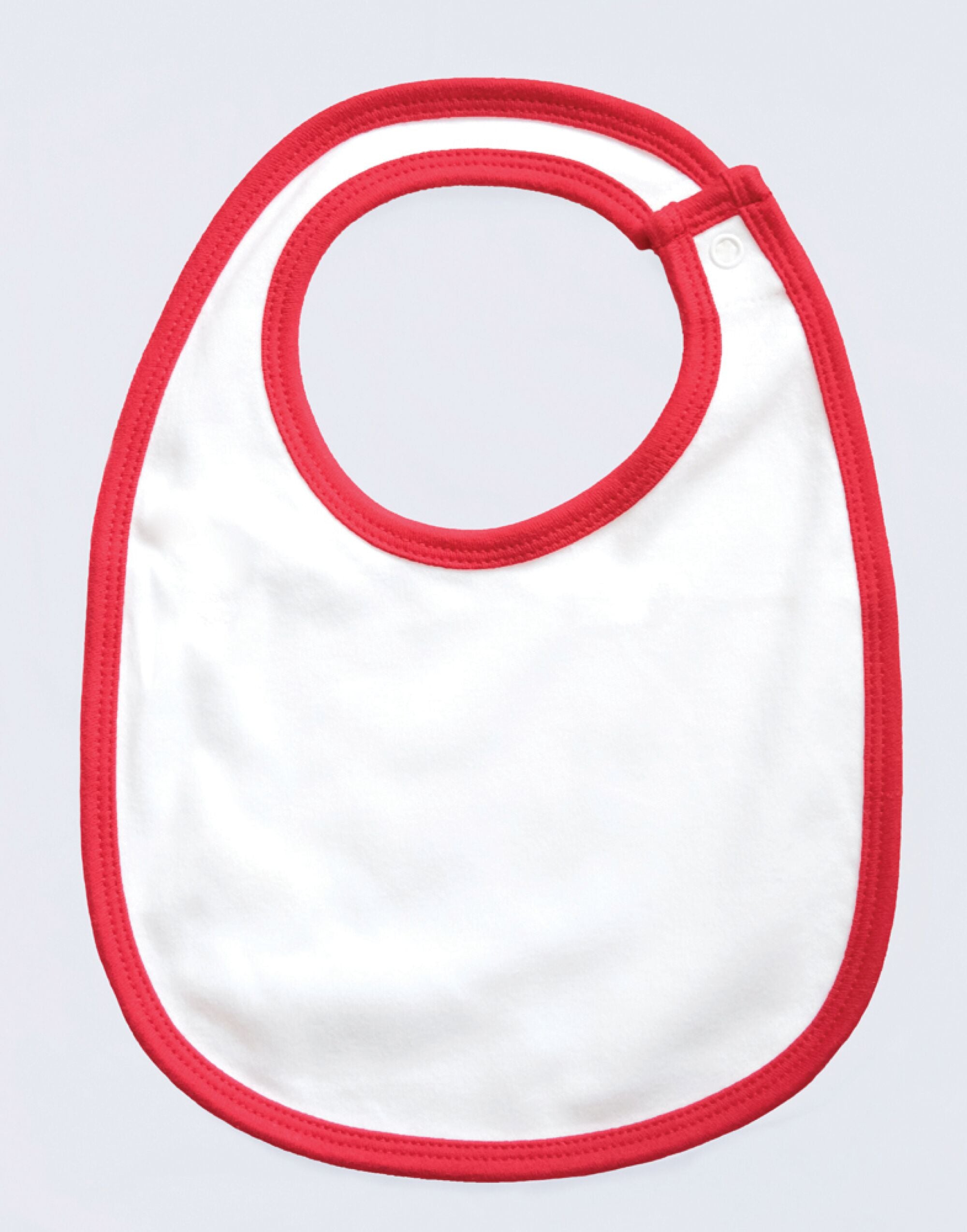 Babybugz Baby Single Layer Bib bz59 - White Red O S - Customisable Babywear