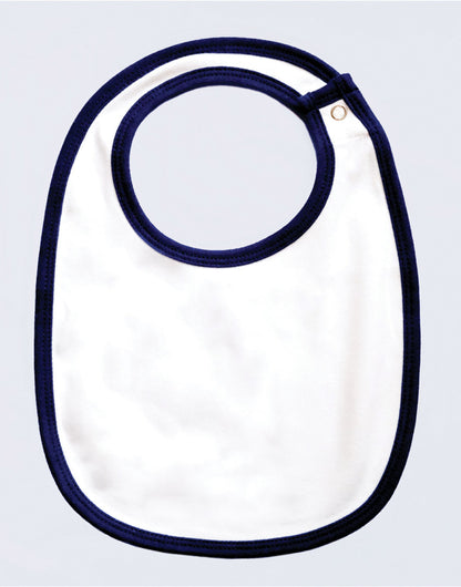 Babybugz Baby Single Layer Bib bz59 - White Nautical Navy O S - Customisable Babywear