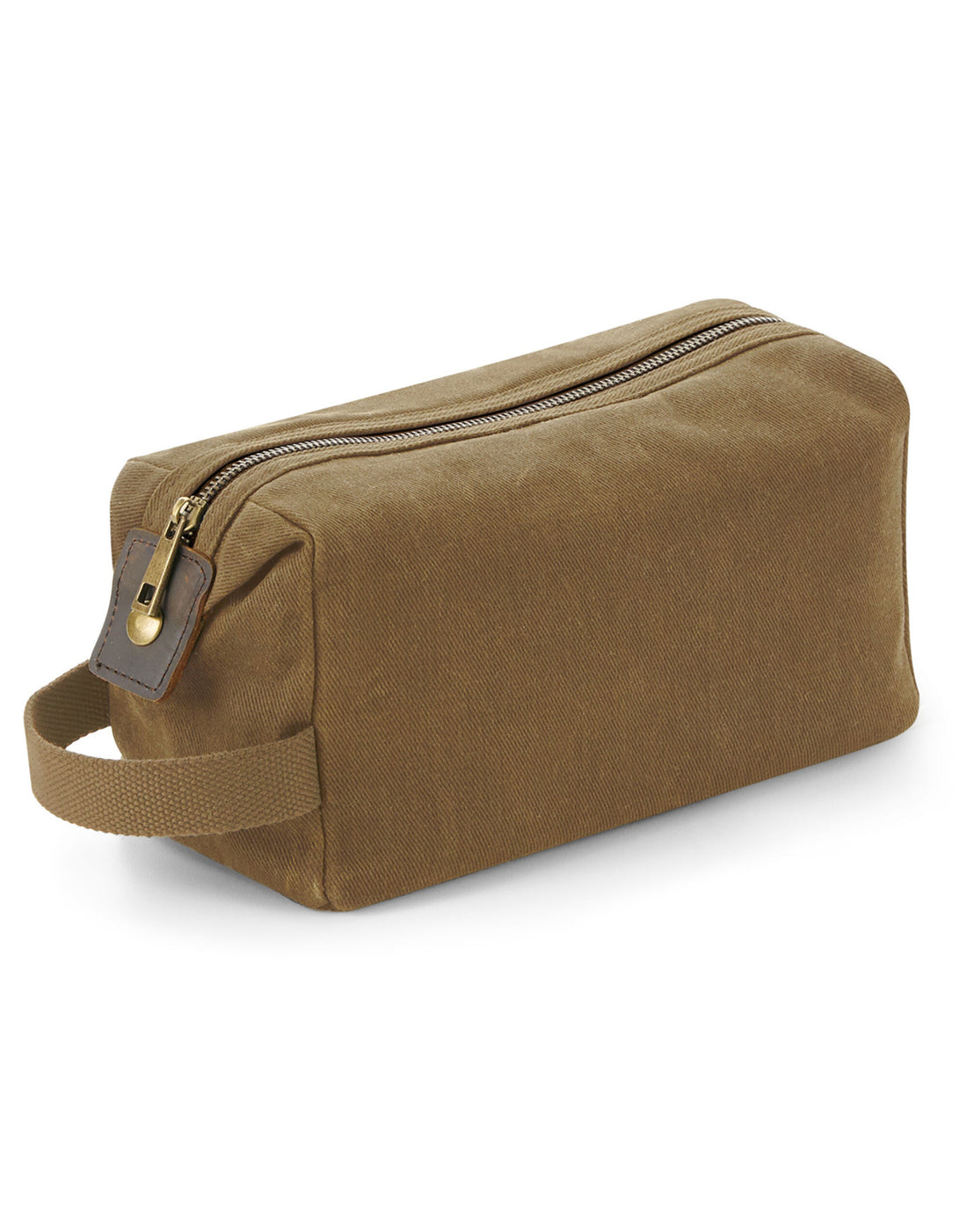 Quadra Heritage Waxed Canvas Wash Bag qd651 - Desert Sand O S - Customisable Bags