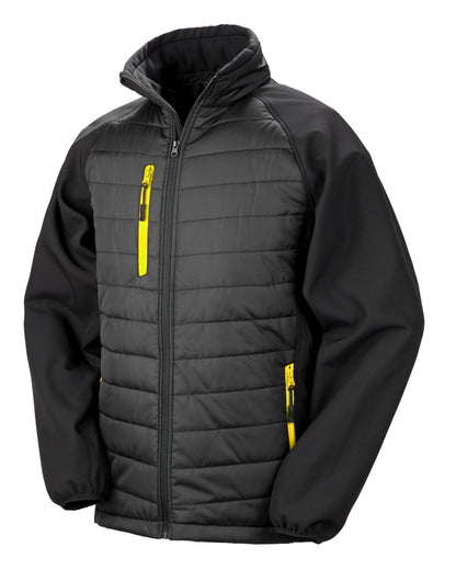 Result Black Compass Softshell Jacket R237X - Black Yellow - Customisable Softshell Jacket