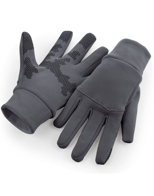 Beechfield Softshell Sports Tech Gloves - B310 - Graphite Grey - Customisable Gloves