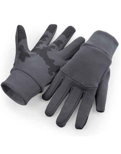 Beechfield Softshell Sports Tech Gloves - B310 - Graphite Grey - Customisable Gloves