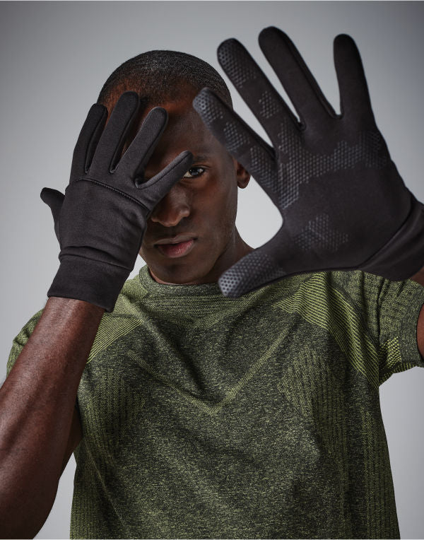 Beechfield Softshell Sports Tech Gloves - B310 - Black S M - Customisable Gloves