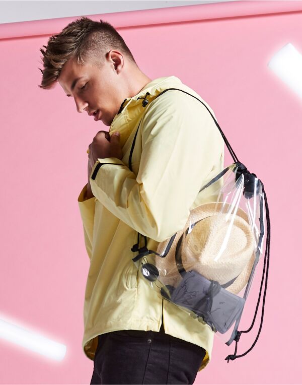 Bagbase Clear Gymsac bg7 - Clear Black O S - Customisable Bags