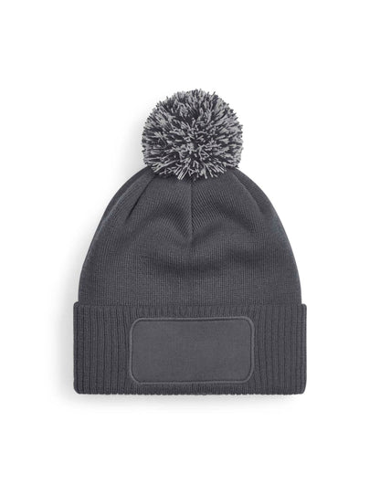 Beechfield Snowstar¬Æ Patch Beanie B443 - Graphite Grey Light Grey O S - Customisable Beanies
