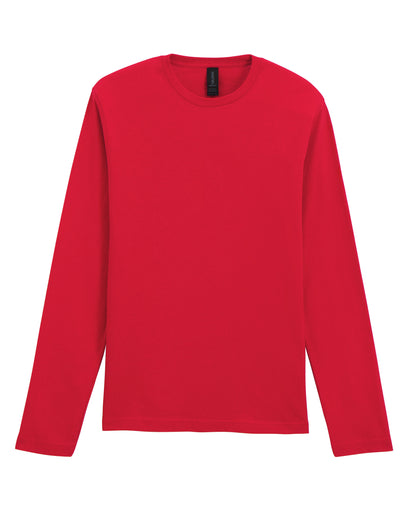 Gildan Softstyle Adult Long Sleeve Tee 64400 - Red - Customisable
