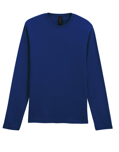 Gildan Softstyle Adult Long Sleeve Tee 64400 - Navy Blue - Customisable