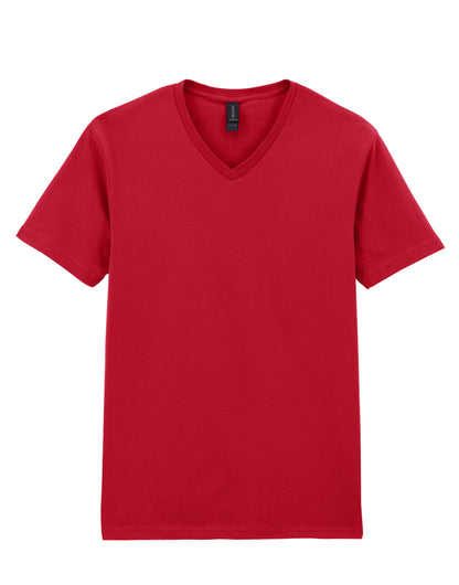Gildan Softstyle Adult V-Neck T-Shirt 64v00 - Red - Customisable T-Shirts
