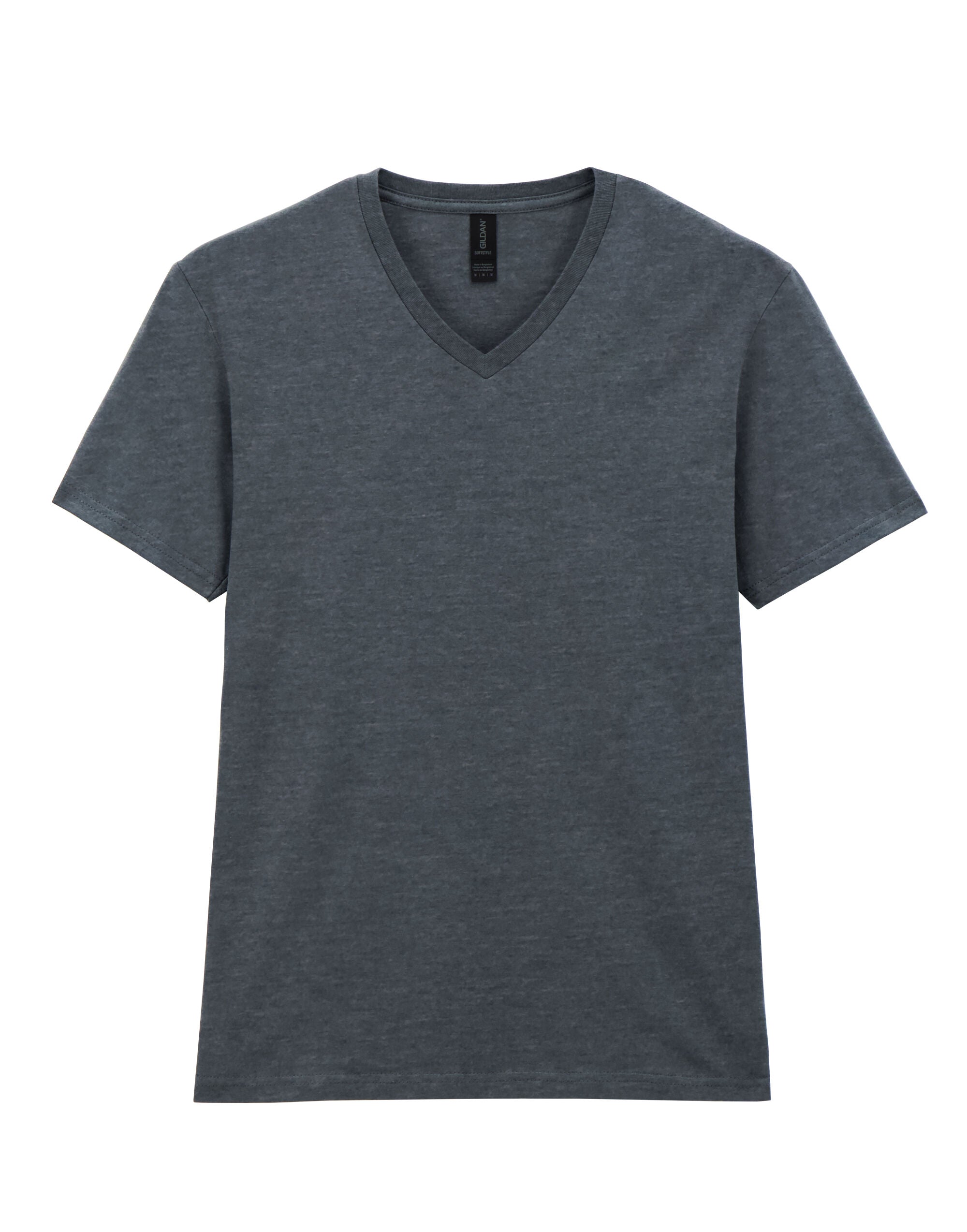Gildan Softstyle Adult V-Neck T-Shirt 64v00 - Dark Heather - Customisable T-Shirts