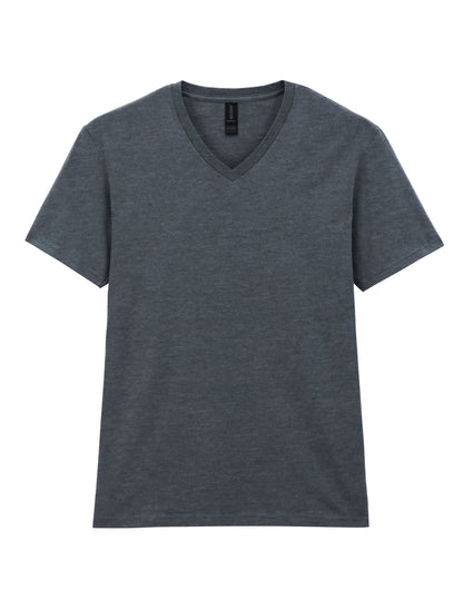 Gildan Softstyle Adult V-Neck T-Shirt 64v00 - Dark Heather - Customisable T-Shirts