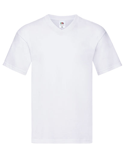 Fruit of the Loom Mens Original V Neck T 61426 - White - Customisable T-Shirts